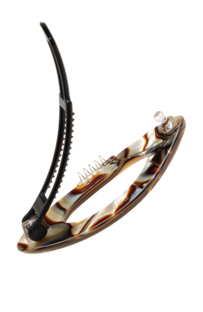 Mini Cutout Oval Plastic Tige Boule Barrette - Classic