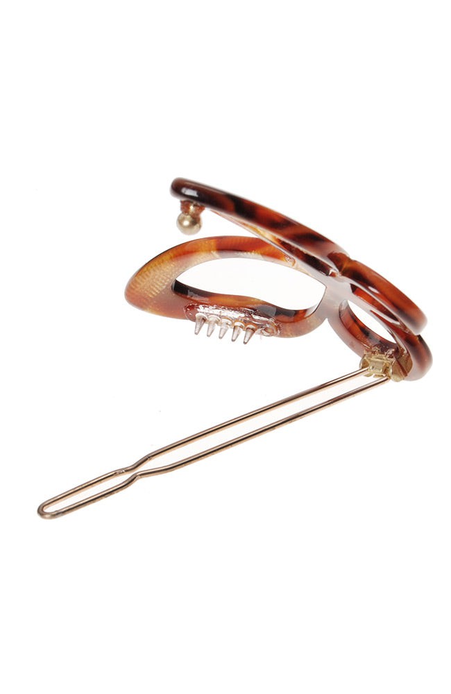 Large Cutout Butterfly Tige Boule Barrette - Classic