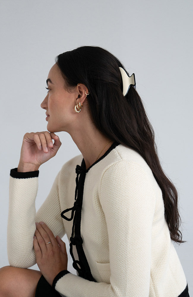 Maybell Claw Clip - Black & Ivory